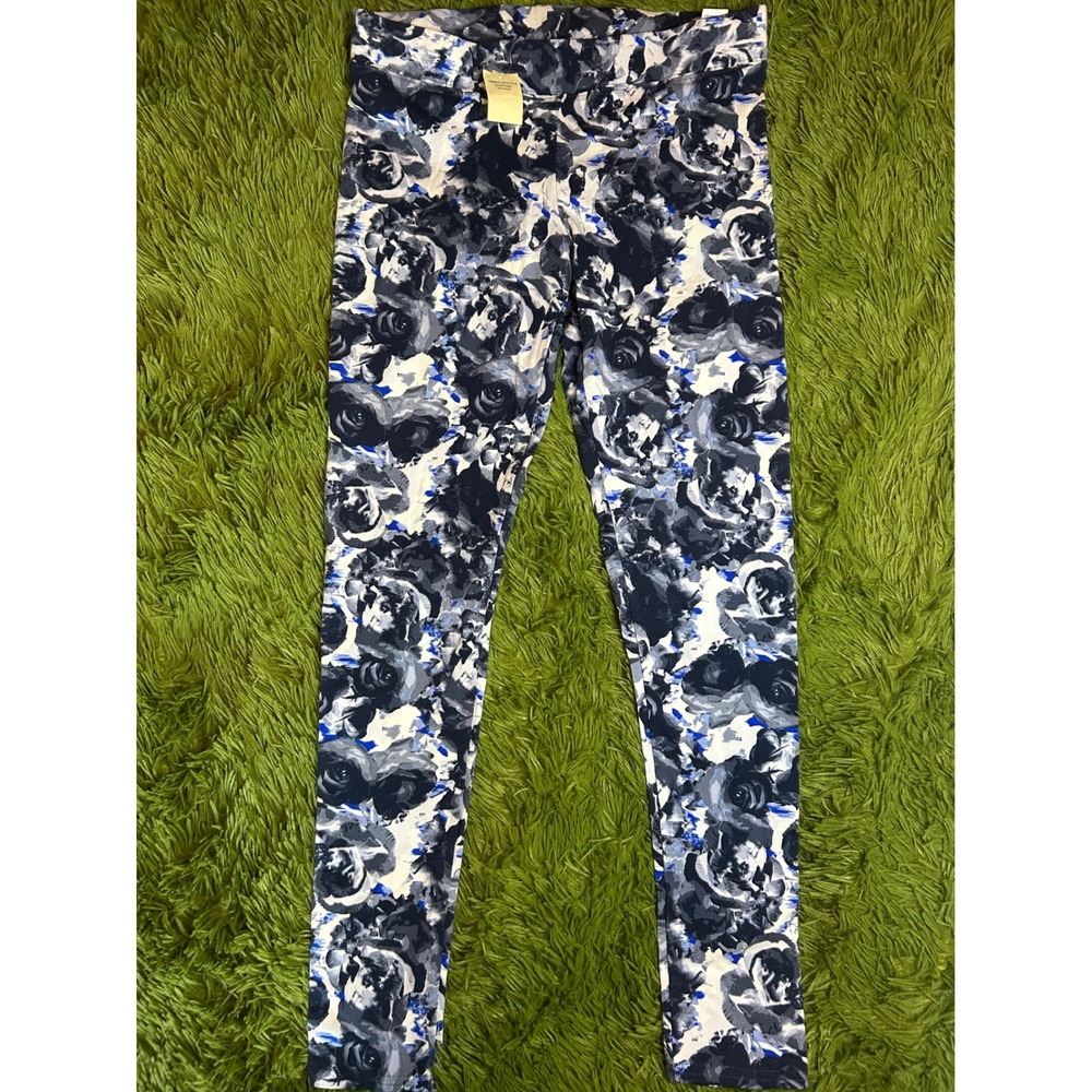 American Eagle NEW Leggings Women Medium Blue Floral Hi-Rise Legging Stretch